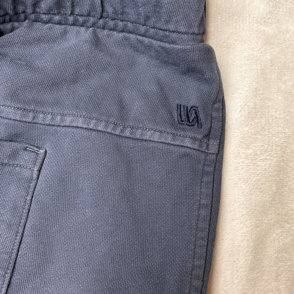 Vrst Men's Large Blue Washed Twill Terry Jogger Pockets Pull On Elastic‎ Waist